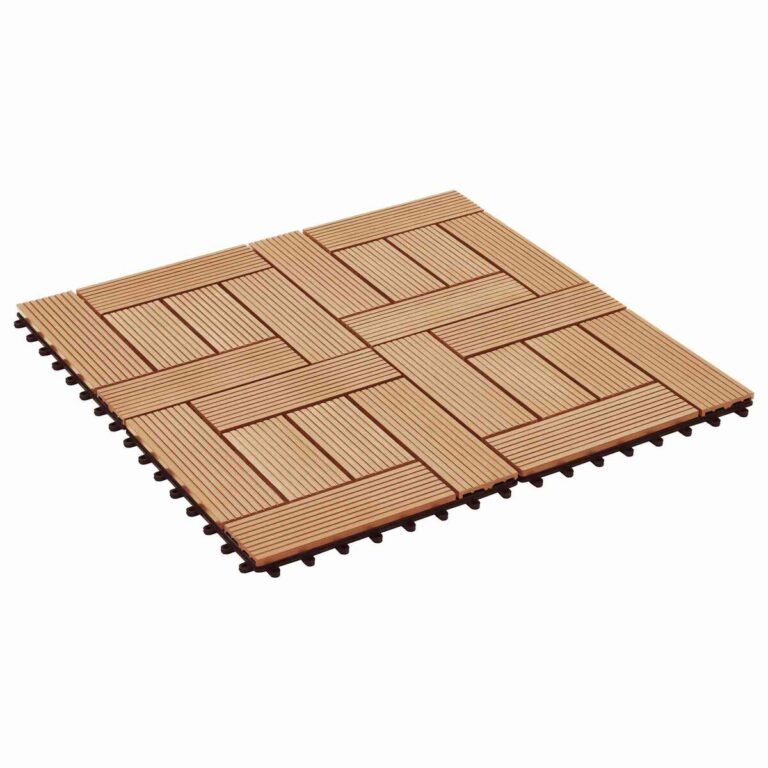 vidaXL Terasinė Plytelė 11 vnt. Tikmedis 30 x 30 cm WPC – produkto nuotrauka 2