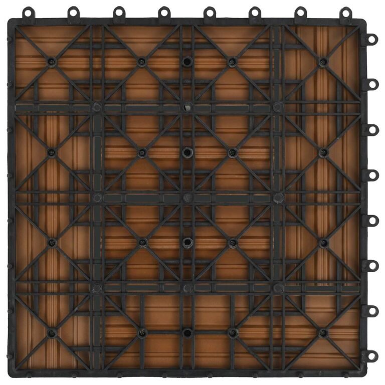 vidaXL Terasinė Plytelė 11 vnt. Tikmedis 30 x 30 cm WPC – produkto nuotrauka 3