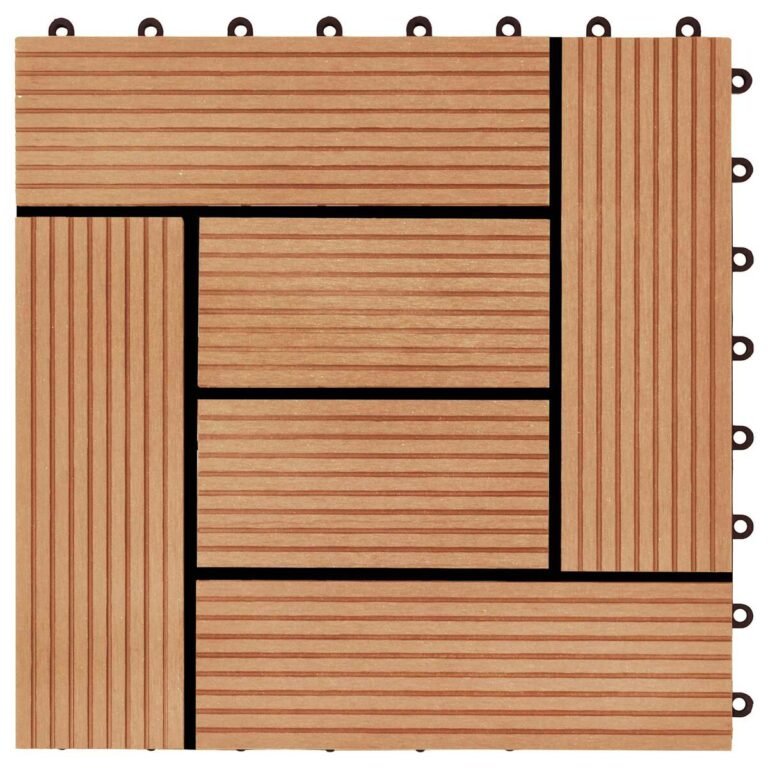 vidaXL Terasinė Plytelė 11 vnt. Tikmedis 30 x 30 cm WPC – produkto nuotrauka 5