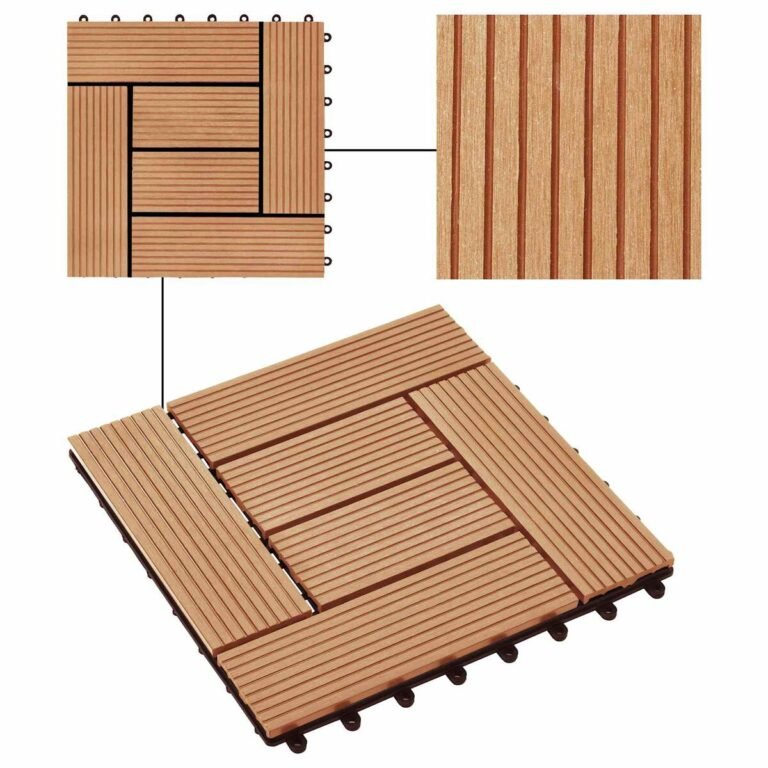 vidaXL Terasinė Plytelė 11 vnt. Tikmedis 30 x 30 cm WPC – produkto nuotrauka 6