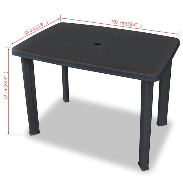 Lauko stalas – 101×68×72 cm, antracito spalva – nuotrauka 6 Lauko stalas – 101×68×72 cm, antracito spalva – produkto nuotrauka 6