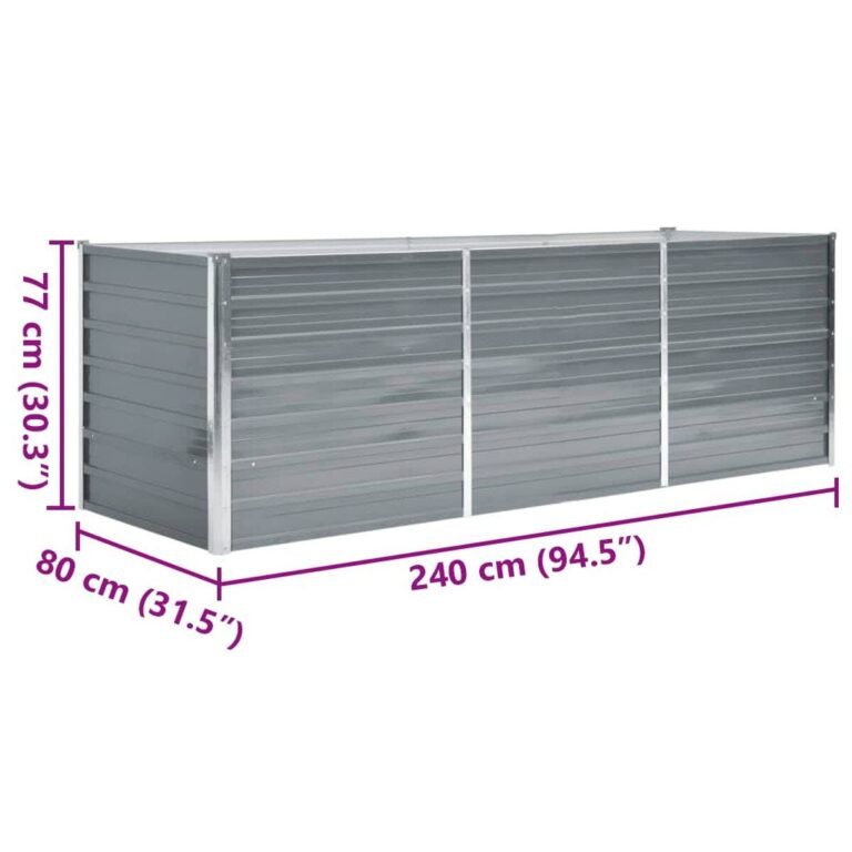Pakelta lysvė – 240×80×77 cm, pilka spalva – produkto nuotrauka 7