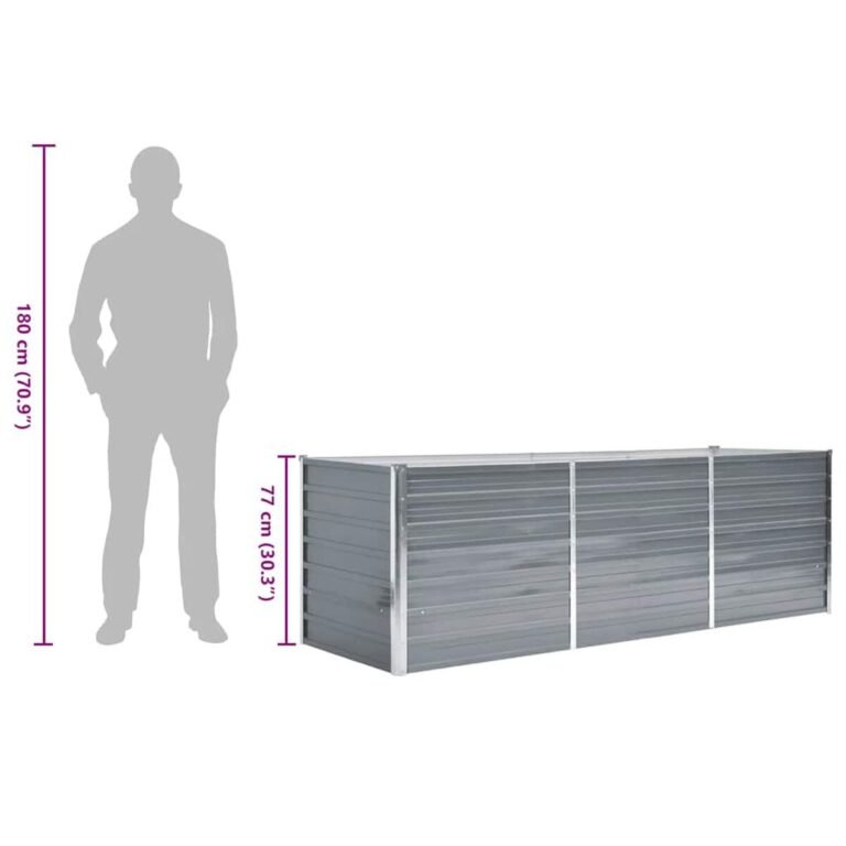 Pakelta lysvė – 240×80×77 cm, pilka spalva – produkto nuotrauka 8
