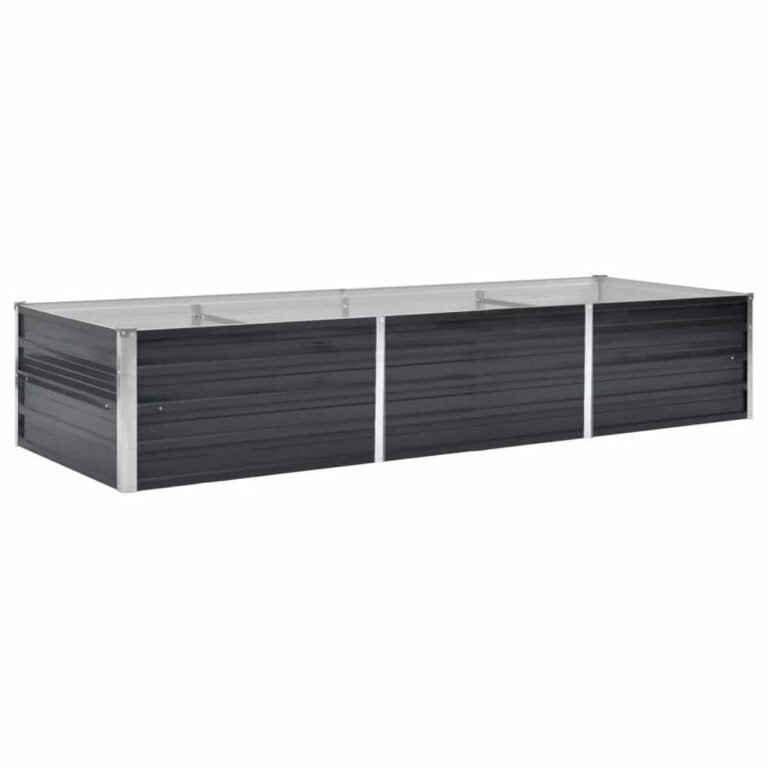 vidaXL Sodo lovelis, antracito, 240x80x45cm, plienas, aukštas
