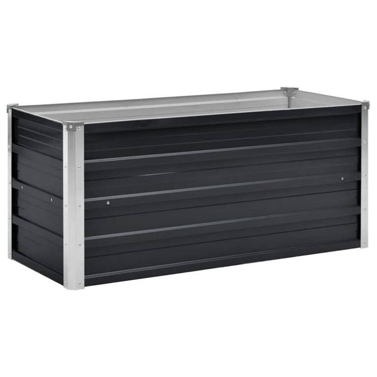 vidaXL Sodo lovelis, antracito, 100x40x45cm, plienas, aukštas