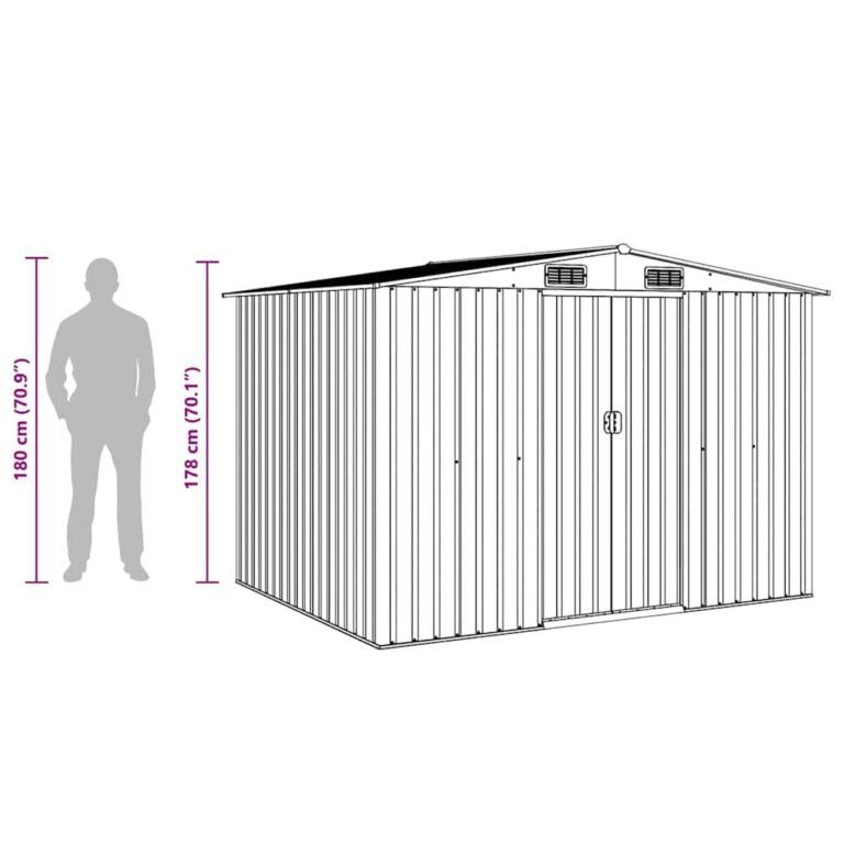 Daiktų laikymo prekė – 257×205×178 cm, antracito spalva – nuotrauka 12 Daiktų laikymo prekė – 257×205×178 cm, antracito spalva – produkto nuotrauka 12