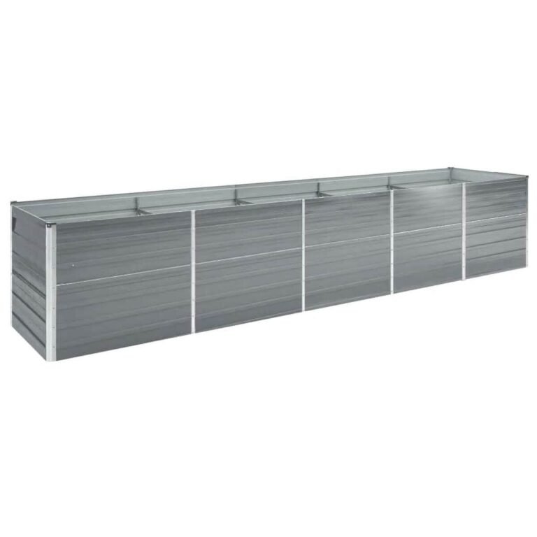 vidaXL Aukštas lovelis, pilkas, 400x80x45cm, galvanizuotas plienas