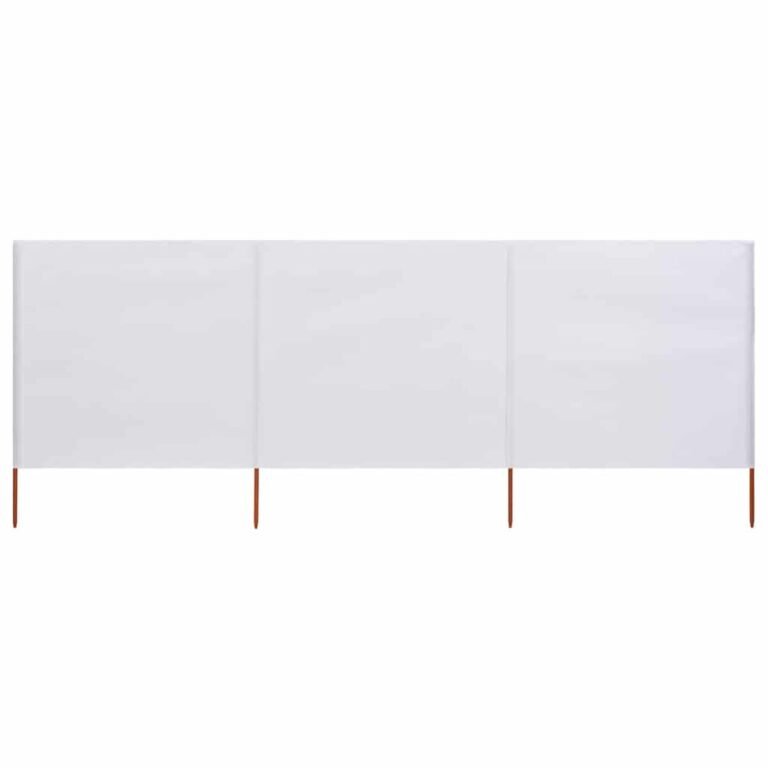 vidaXL Uždanga nuo vėjo, 3 plokštės, smėlio balta, 400x160cm, audinys