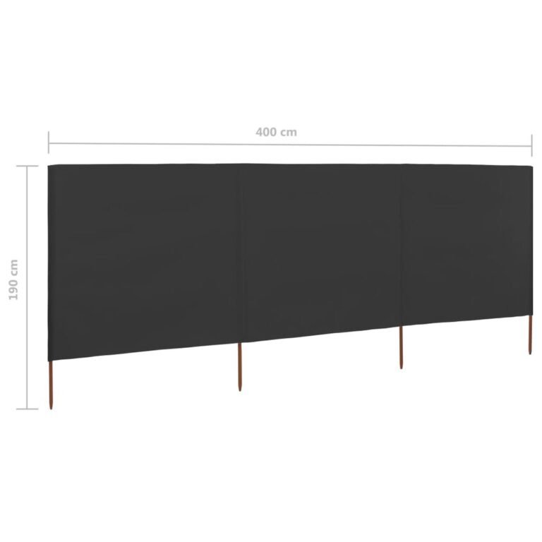 Vėjo užtvara – 400×160 cm, antracito spalva – produkto nuotrauka 6