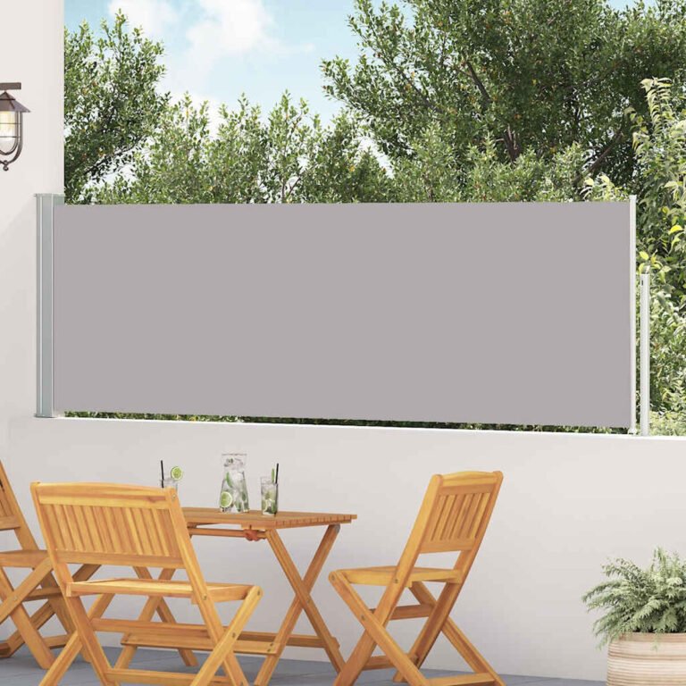 Ištraukiama šoninė markizė – 100×514 cm, pilka spalva – produkto nuotrauka 2