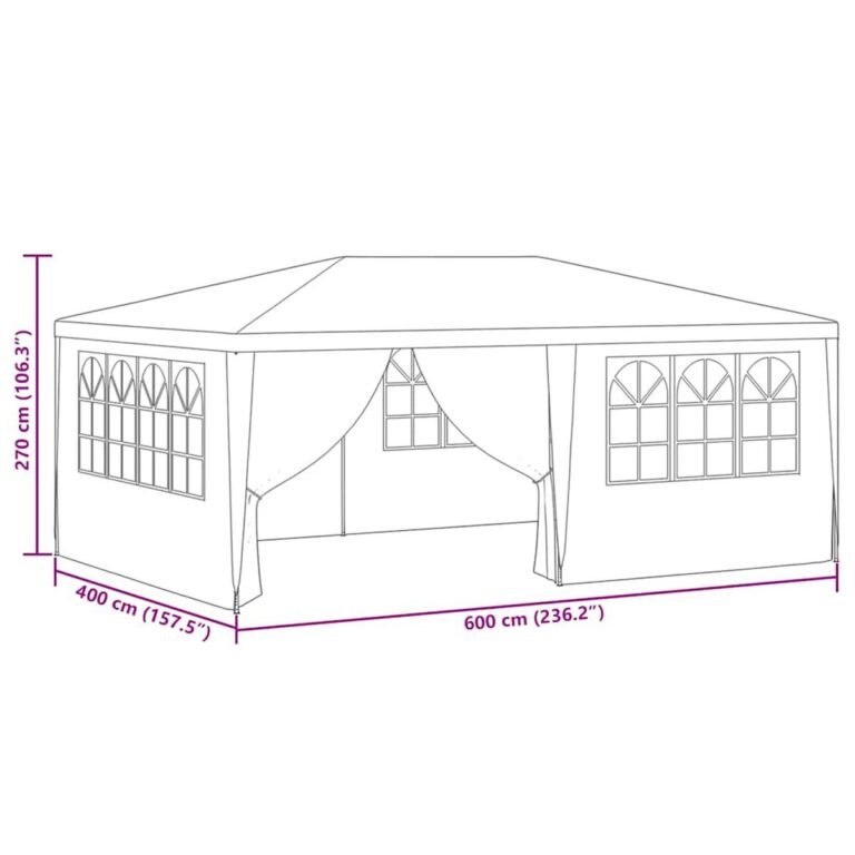 Pavėsinė-palapinė – 4×6 m, balta spalva – produkto nuotrauka 9