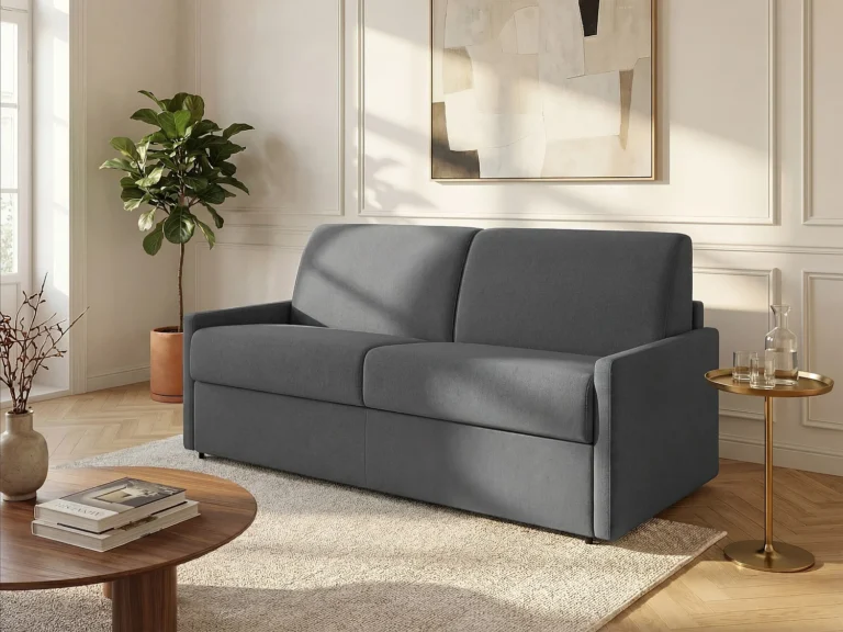 Išskleidžiama sofa – pilka spalva Išskleidžiama sofa – pilka spalva