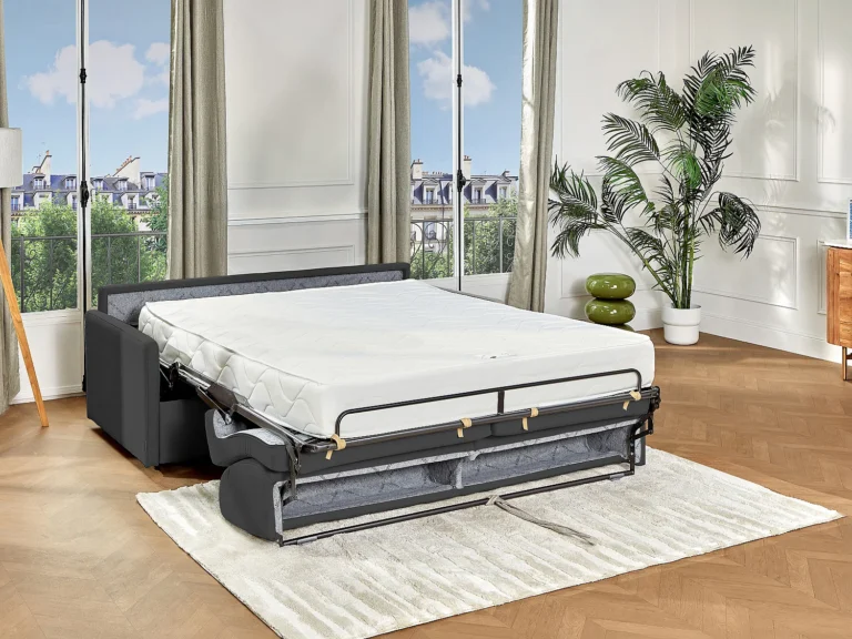 Išskleidžiama sofa – pilka spalva – produkto nuotrauka 2