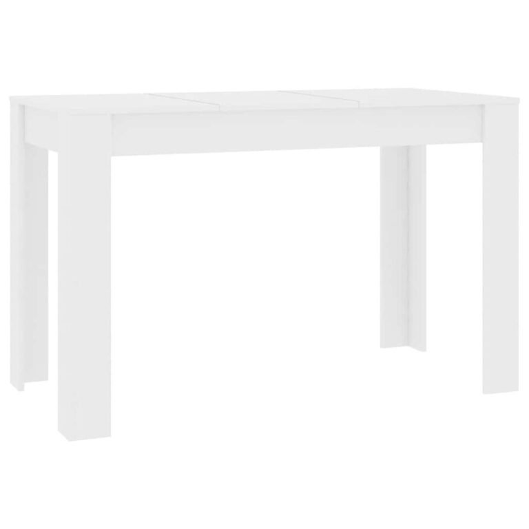 vidaXL Valgomojo stalas, baltos spalvos, 120x60x76cm, apdirbta mediena