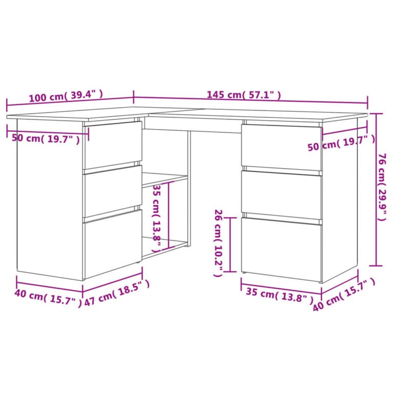 Biuro baldas – 145×100×76 cm, pilka spalva – nuotrauka 9 Biuro baldas – 145×100×76 cm, pilka spalva – produkto nuotrauka 9
