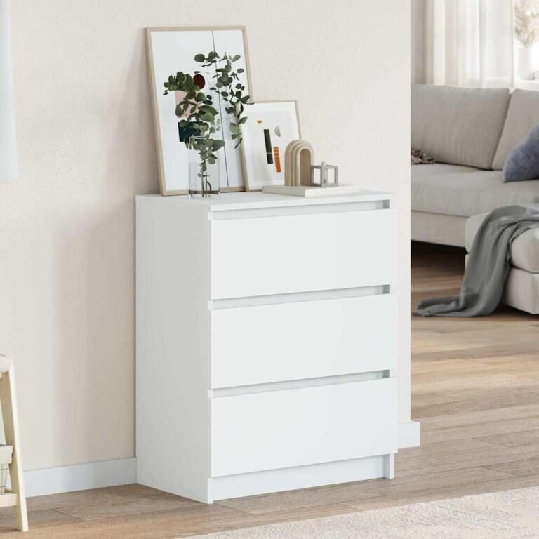 vidaXL Šoninė spintelė, baltos spalvos, 60x35x76cm, apdirbta mediena – produkto nuotrauka 2