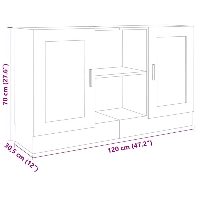 Komoda – 120×30,5×70 cm, balta spalva – produkto nuotrauka 9