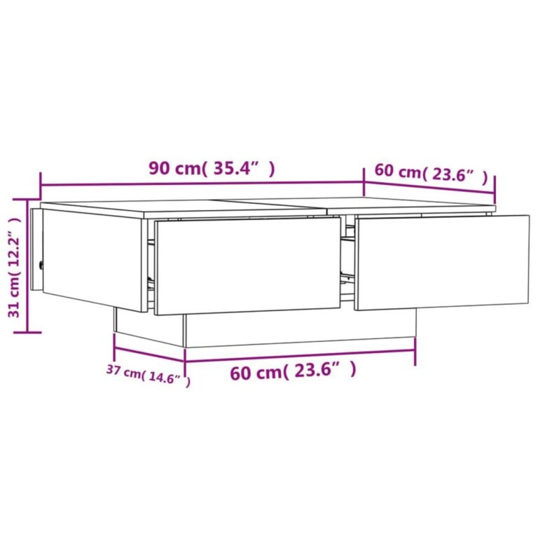 Kavos staliukas – 90×60×31 cm, pilka spalva – nuotrauka 8 Kavos staliukas – 90×60×31 cm, pilka spalva – produkto nuotrauka 8