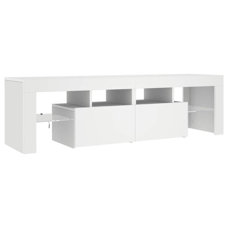 vidaXL Televizoriaus spintelė su LED apšvietimu, balta, 140x36,5x40cm – produkto nuotrauka 7