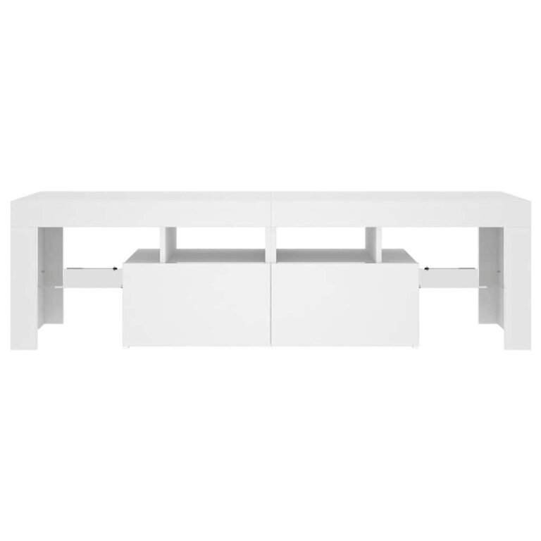 vidaXL Televizoriaus spintelė su LED apšvietimu, balta, 140x36,5x40cm – produkto nuotrauka 8