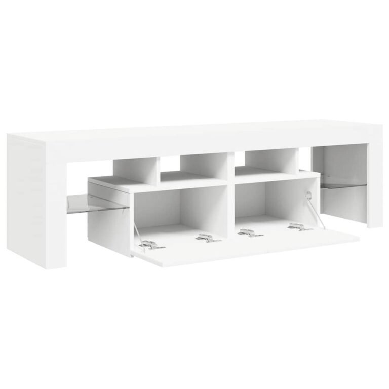 vidaXL Televizoriaus spintelė su LED apšvietimu, balta, 140x36,5x40cm – produkto nuotrauka 9
