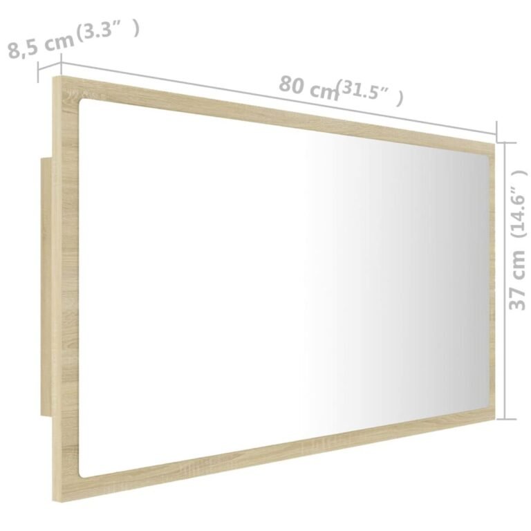 Veidrodis – 80×8,5×37 cm, ąžuolo spalva – produkto nuotrauka 12