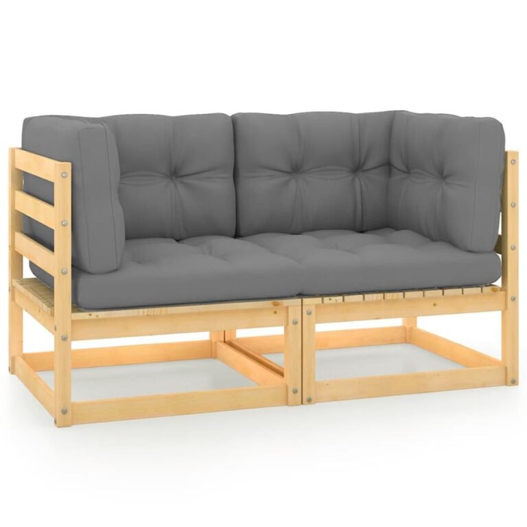 vidaXL Dvivietė sodo sofa su pagalvėlėmis, pušies medienos masyvas