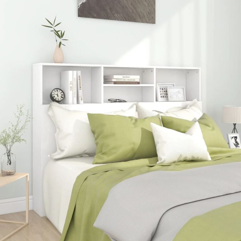 Lovos galvūgalis – 140×19×103,5 cm, balta spalva – produkto nuotrauka 2