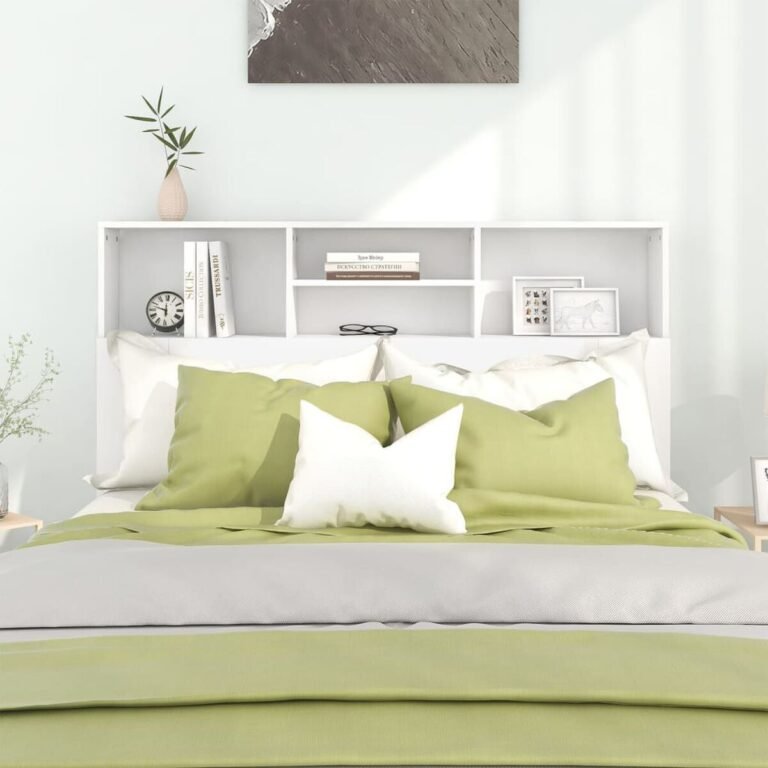 Lovos galvūgalis – 140×19×103,5 cm, balta spalva – produkto nuotrauka 3