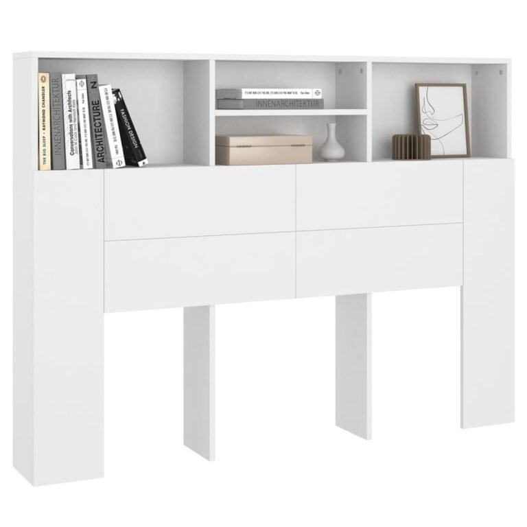 Lovos galvūgalis – 140×19×103,5 cm, balta spalva – produkto nuotrauka 4