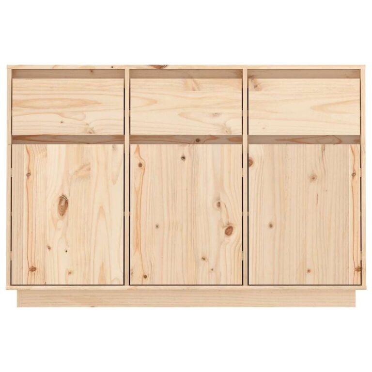 vidaXL Šoninė spintelė, 111x36x75cm, pušies medienos masyvas – produkto nuotrauka 3