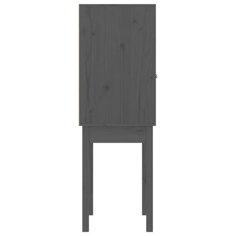 vidaXL Komoda, pilkos spalvos, 60x40x120cm, pušies medienos masyvas – produkto nuotrauka 7
