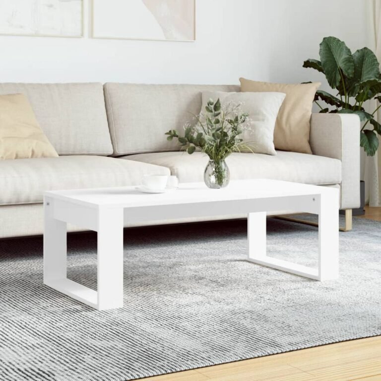 vidaXL Kavos staliukas, baltos spalvos, 102x50x35cm, apdirbta mediena – produkto nuotrauka 2