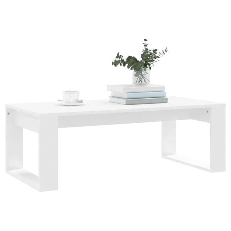 vidaXL Kavos staliukas, baltos spalvos, 102x50x35cm, apdirbta mediena – produkto nuotrauka 3