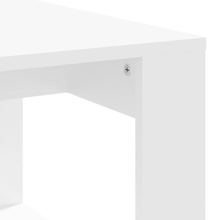 vidaXL Kavos staliukas, baltos spalvos, 102x50x35cm, apdirbta mediena – produkto nuotrauka 5