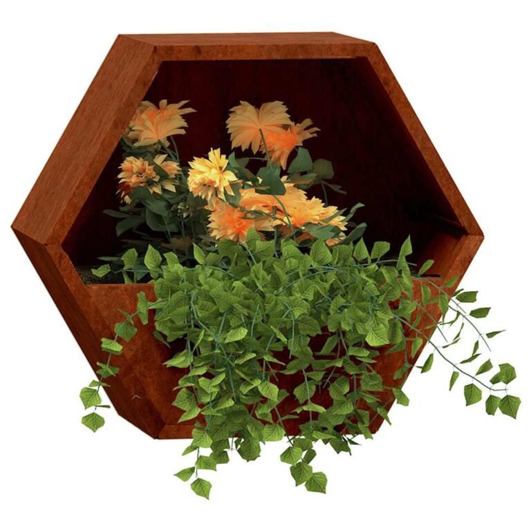 Augalų dėžė – 30×10×25 cm, rūdžių spalva – produkto nuotrauka 3
