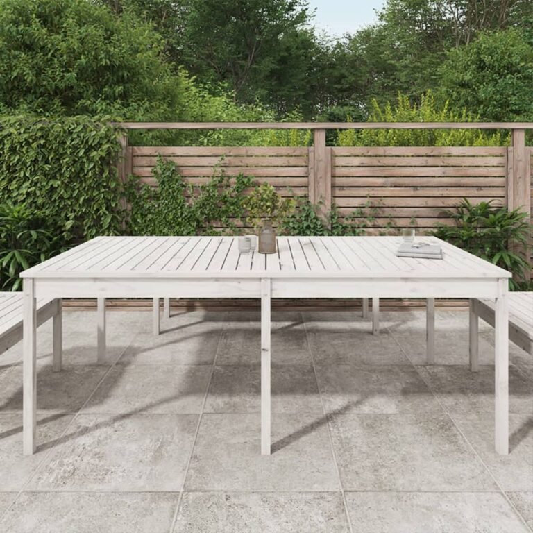 Lauko stalas – 203,5×100×76 cm, balta spalva – nuotrauka 3 Lauko stalas – 203,5×100×76 cm, balta spalva – produkto nuotrauka 3