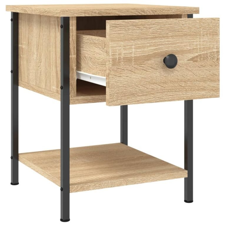 Šoninis staliukas – 34×35,5×45 cm, ąžuolo spalva – produkto nuotrauka 6