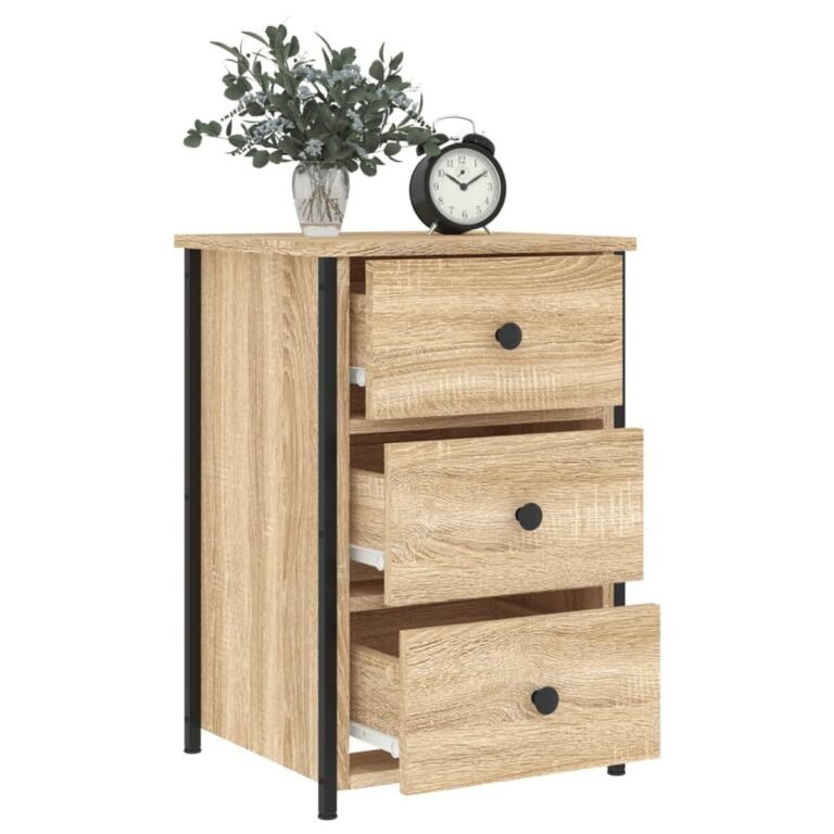 Naktinis staliukas – 40×36×60 cm, ąžuolo spalva – produkto nuotrauka 4