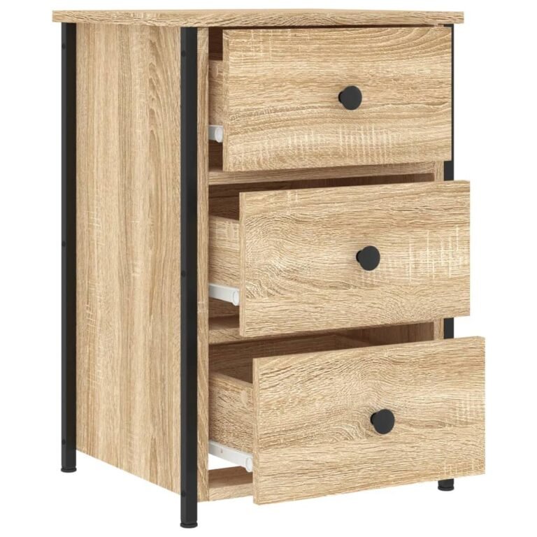 Naktinis staliukas – 40×36×60 cm, ąžuolo spalva – produkto nuotrauka 7