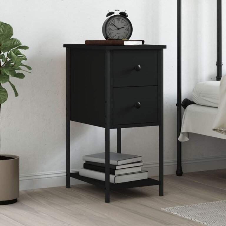 Naktinis staliukas – 32×42×70 cm, juoda spalva – produkto nuotrauka 2