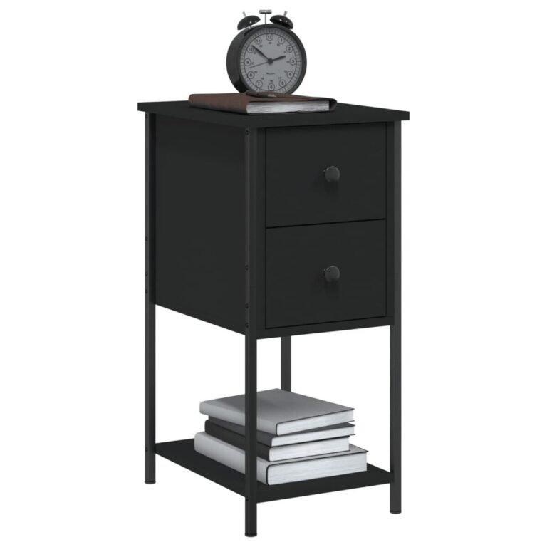 Naktinis staliukas – 32×42×70 cm, juoda spalva – produkto nuotrauka 3