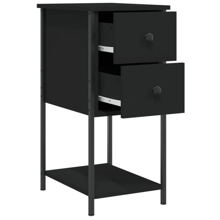 Naktinis staliukas – 32×42×70 cm, juoda spalva – produkto nuotrauka 5