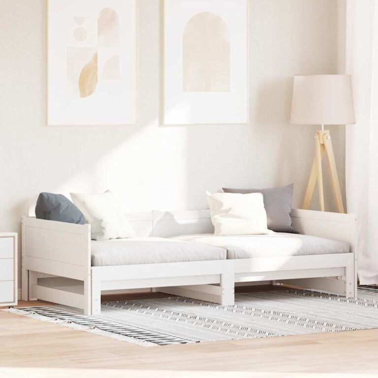 vidaXL Ištraukiama dienos lova Balta 203,5 x 184 x 56,5 cm – produkto nuotrauka 2