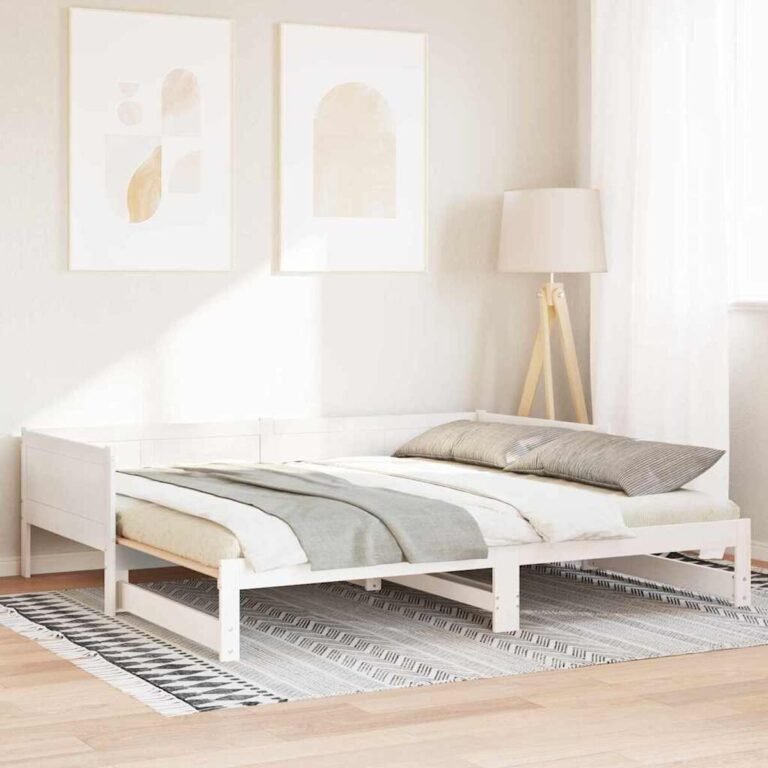 vidaXL Ištraukiama dienos lova Balta 203,5 x 184 x 56,5 cm – produkto nuotrauka 3