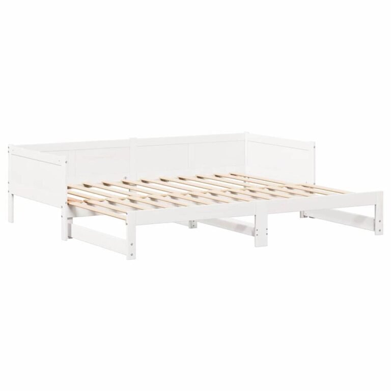 vidaXL Ištraukiama dienos lova Balta 203,5 x 184 x 56,5 cm – produkto nuotrauka 5