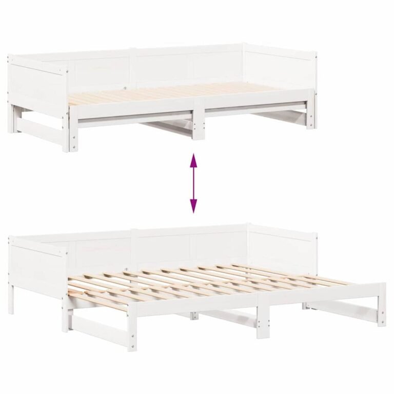 vidaXL Ištraukiama dienos lova Balta 203,5 x 184 x 56,5 cm – produkto nuotrauka 11