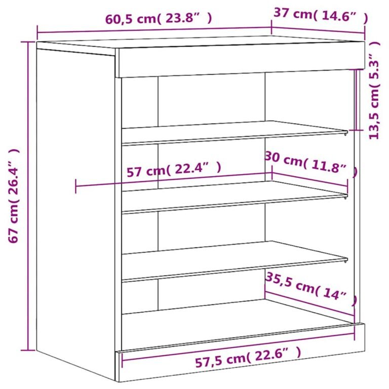 Komoda – 60,5×37×67 cm, pilka spalva – produkto nuotrauka 14