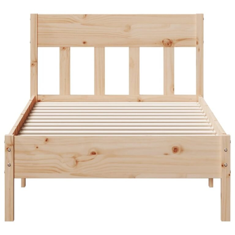 vidaXL Lovos rėmas su be čiužinio, 75x190cm, pušies masyvas – produkto nuotrauka 4