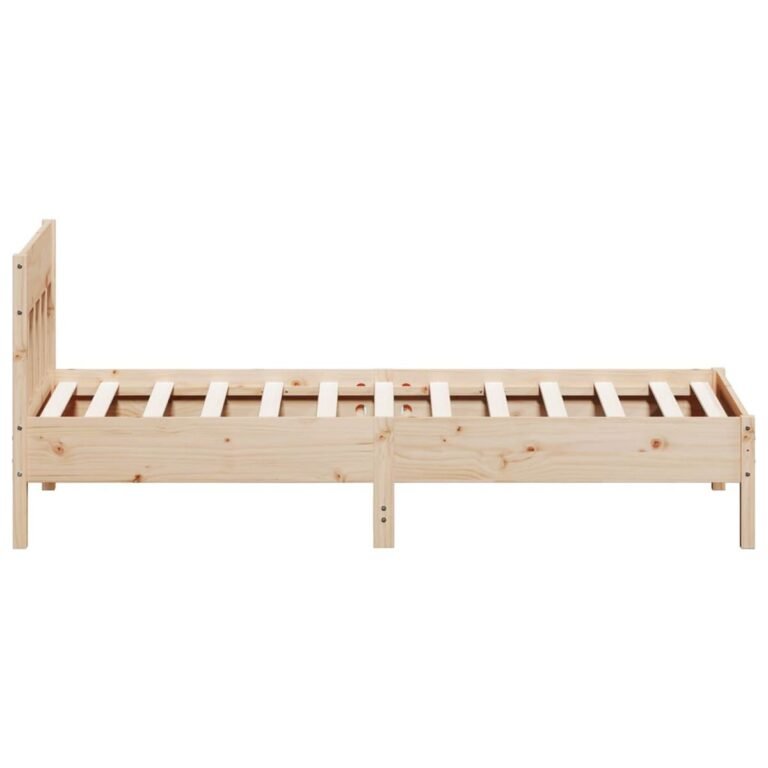 vidaXL Lovos rėmas su be čiužinio, 75x190cm, pušies masyvas – produkto nuotrauka 5